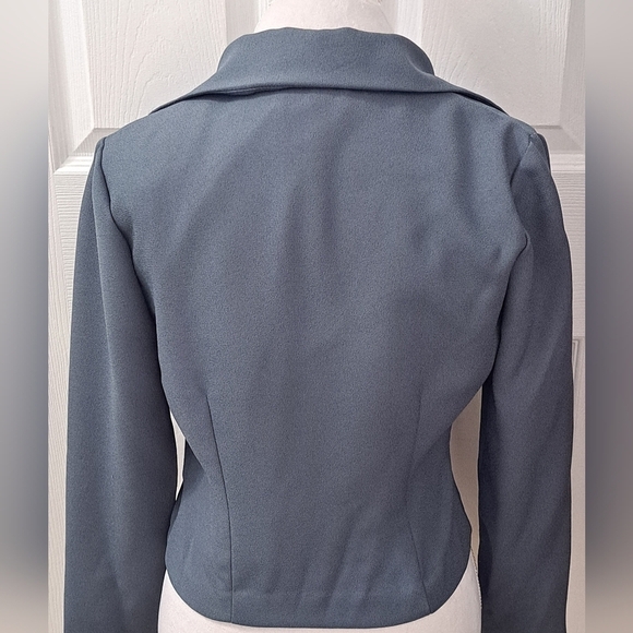 Vintage AGB Olive Green Cropped Jacket  Size 4P - Picture 8 of 9